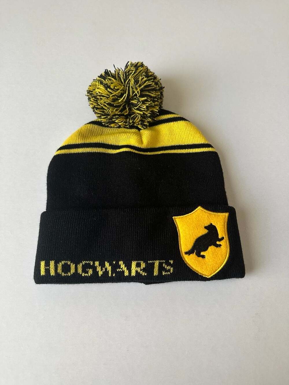 Harry Potter Hufflepuff Hogwarts House Pom Pom Knit Beanie